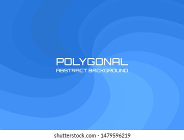 Blue spiral wave polygonal background and gradient, suitable for cover poster or backdrop.