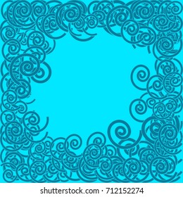 Blue spirals on blue background