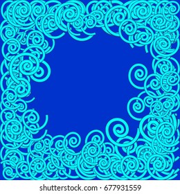 Blue spirals on a dark blue background