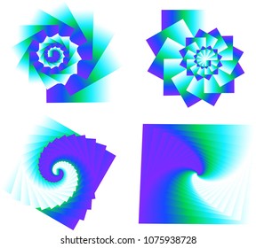 Blue spirals. Vector.