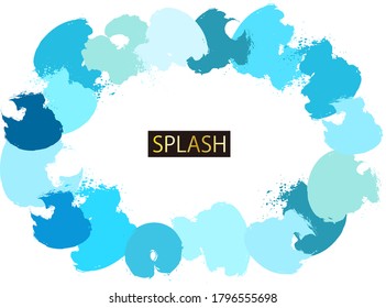 blue splash abstract frame vector illustration