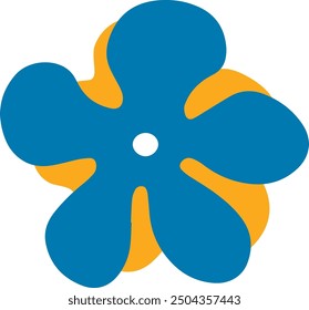 Blue splash flower vector logo illustration, icon, brand symbol