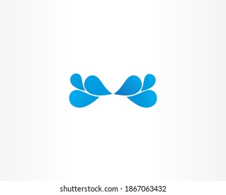 Plantilla de diseño de logotipo de icono azul y splash