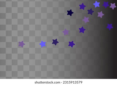Blue Splash Vector Black Transparent Background. Dark Swirl Abstract Design. Starfall Rich Texture. Night sky Light Postcard.