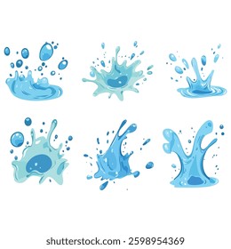 blue splash and water drop vector
