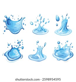 blue splash and water drop vector