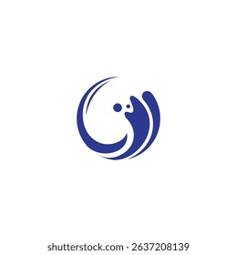 blue splash wave element logo vector design