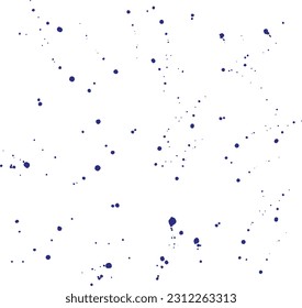 Blue splashes of paint on a white background