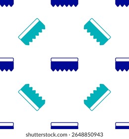 Ícone de esponja azul isolado padrão contínuo no fundo branco. Bast para lavar pratos. Logotipo do serviço de limpeza.  Vetor