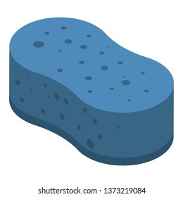 Blue sponge icon. Isometric of blue sponge vector icon for web design isolated on white background