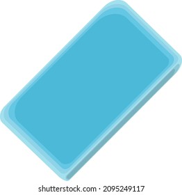 Esponja azul, ilustración, vector sobre fondo blanco.
