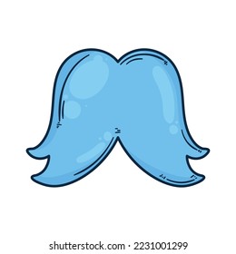 icono de accesorio de bigote de esponja azul