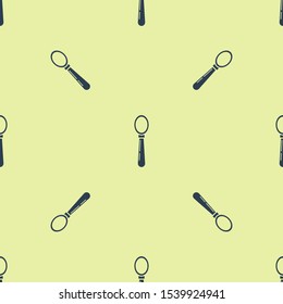 Blue Spoon icon isolated seamless pattern on yellow background. Cooking utensil. Cutlery sign.  Vector Illustration