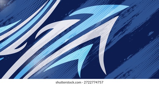 Vector azul del fondo del deporte con el diseño moderno de las líneas agudas	
