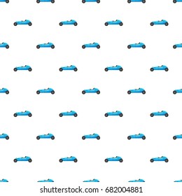 Blue sport car pattern seamless repeat in cartoon style vector illustration