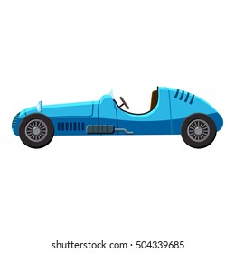 Blue sport car side view icon.  illustration of sport car side view vector icon for web
