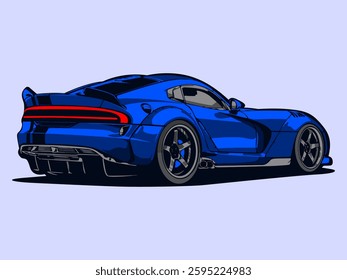 Blue Sport Car Vector Design Illustrator