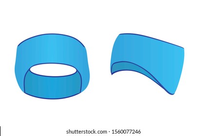 Blue sport head band. vector illustration