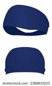 Blue sport head band. vector illustration