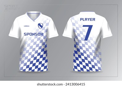 blue sport jersey for football or soccer shirt template