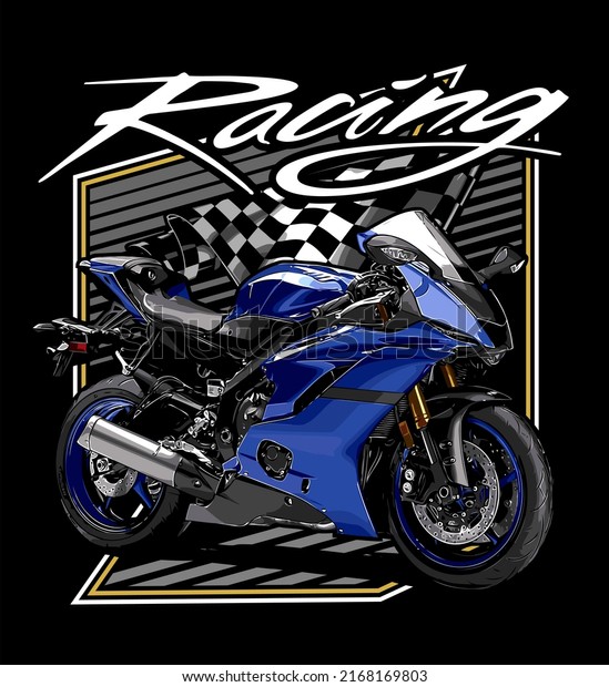 blue sport motorbike\
vector template