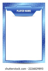 blue sport player trading card frame border template design flyer