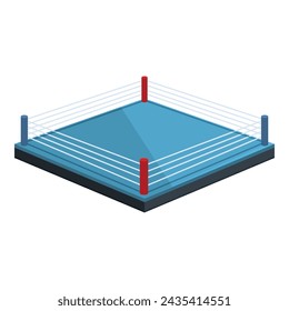 Blue sport ring icon cartoon vector. Champion arena. Gong boxer sport