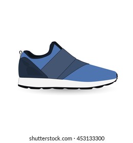 Blue Sport shoes. Running shoe, sneaker isolated on white background