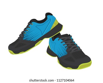 Blue sport shoes for running. Tennis shoes. Kids shoes. 