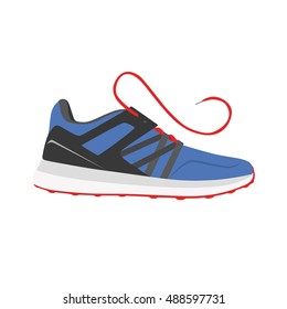 Blue sport shoes. Vector