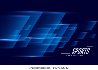 Blue Sports Background In Speed Effect Style