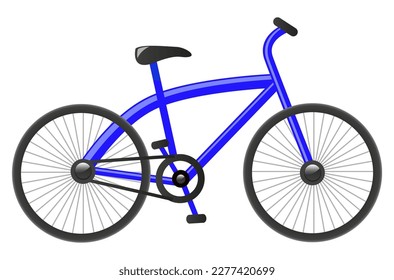 Blue sports bicycle vector illustration