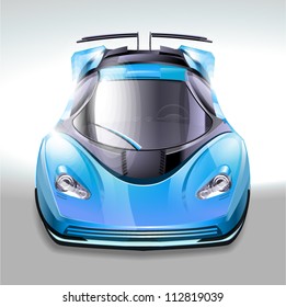 Blue sports car