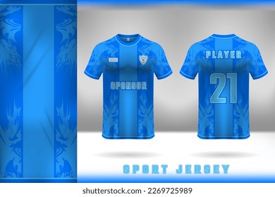 Blue sports jersey template design