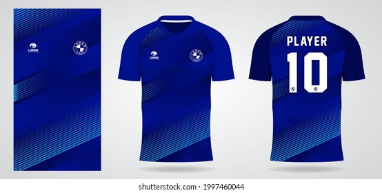 blue sports jersey template for team uniforms and Soccer t shirt design