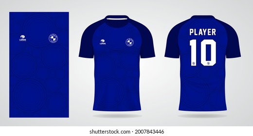 blue sports jersey template for team uniforms and Soccer t shirt design