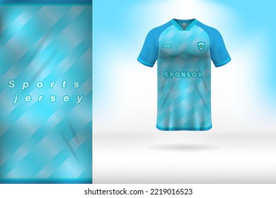 Blue Sports Jersey Uniform T-shirt Template Design