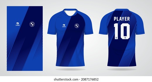 blue sports shirt jersey design template