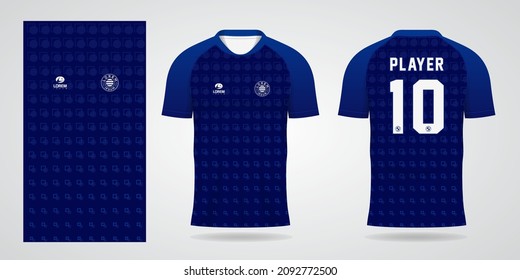 blue sports shirt jersey design template