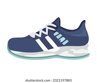 Blue sports shoe icon isolated on white design