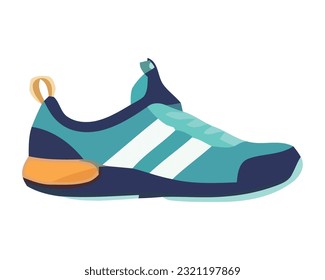 Blue sports shoe symbol, isolated vector design icon isolated