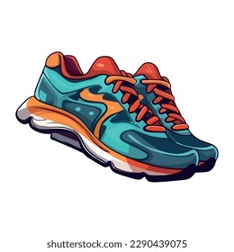 blue sports shoes jogging outdoors icon