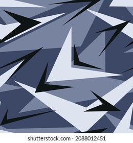 Blue Sports textile modern seamless wallpaper background. Vector bright print for fabric or wallpaper. Camouflage Sports. T-shirt and clothing print graphic vector. Urban camouflage				