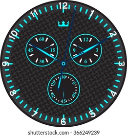 blue  sports watches with carbon dial