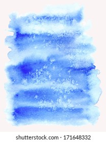 Blue spot. Abstract watercolor background. Vector illustration
