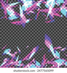 Blue Spot Background Transparent Vector. Shimmer Radiant Template. Multicolored Year Texture. Blur Sparks. Bokeh Digital Design.