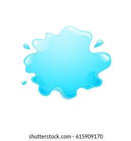 Blue spot, fallen drop of water, vector illustration in realistic style