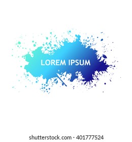 Blue spot of paint. Vector