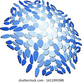 Blue spot pattern over white background