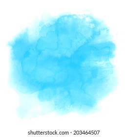 Blue spot, watercolor abstract hand painted background